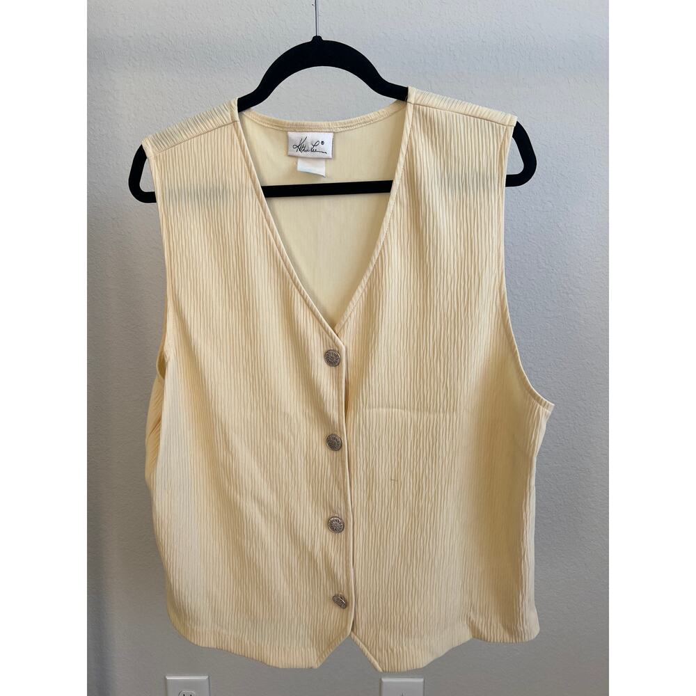 Vintage Butter Yellow Kathie Lee vest Size Large